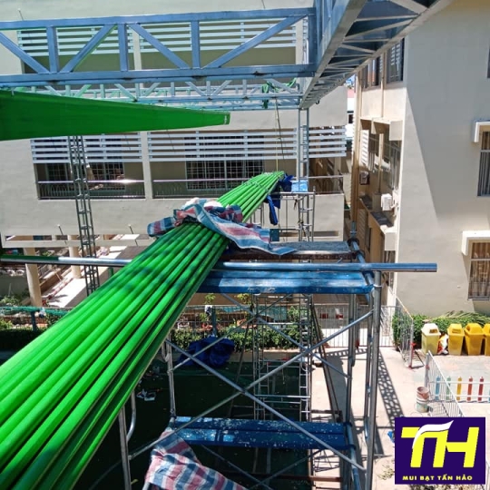 Mái Kéo Xếp Che Sân Chơi, Sân Thể Thao - Mui Bạt Tấn Hảo
